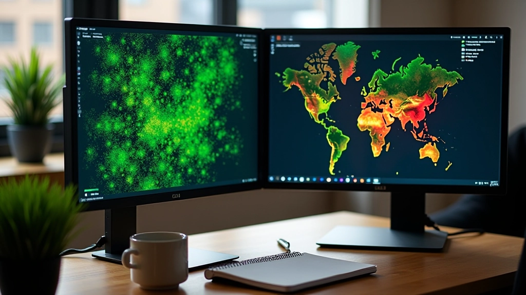 QGIS software window displaying a forest raster layer with color-coded NDVI values ranging from red (low vegetation) to dark green (high vegetation)